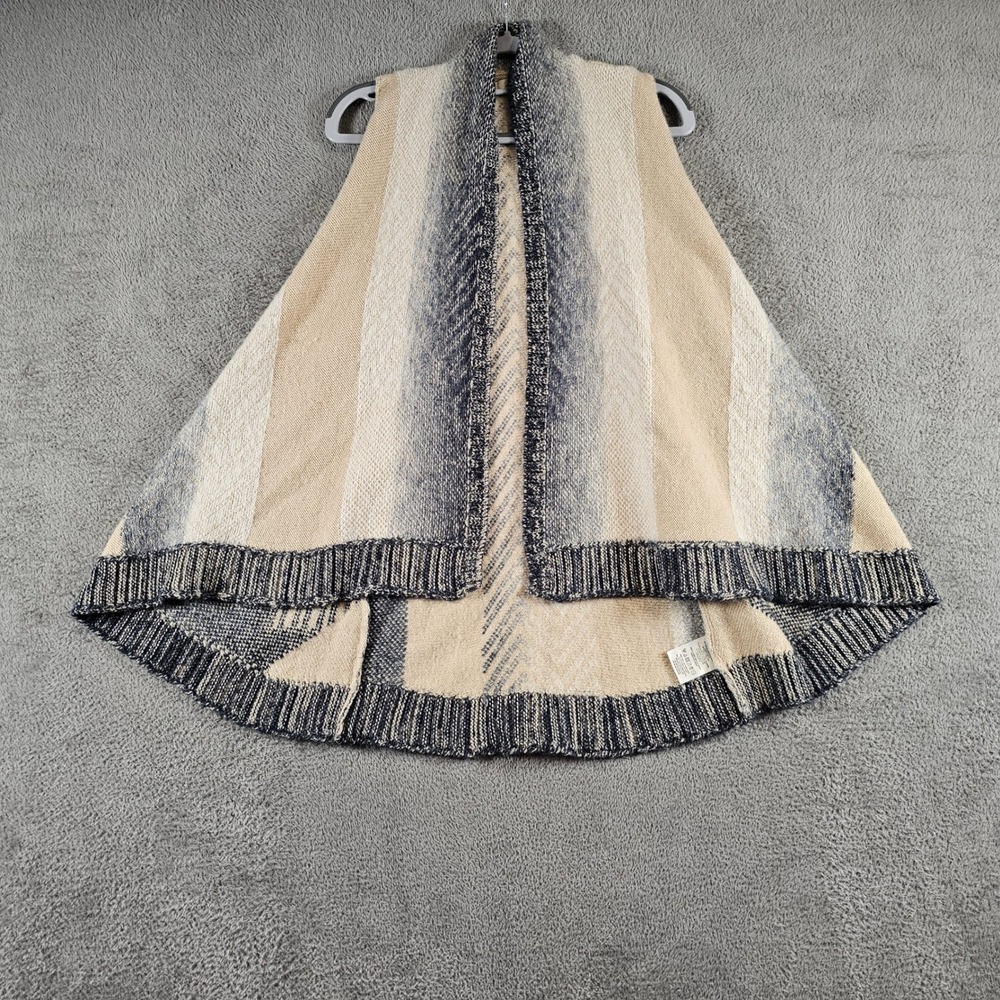 Sleeping on Snow Anthropologie Knit Vest XS/S Beige Navy Striped Wool Blend Vest